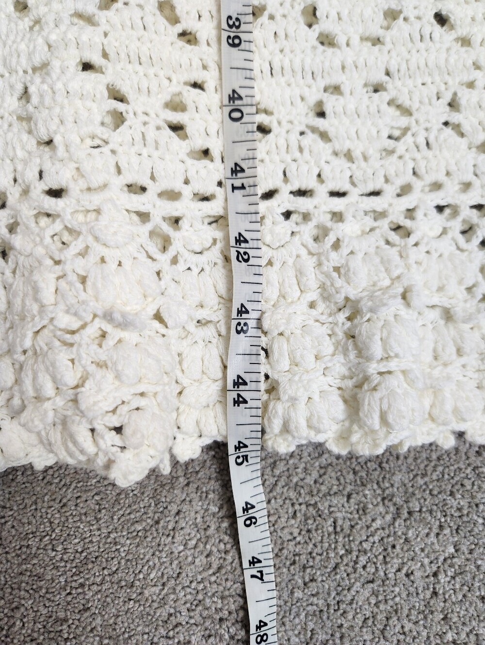 🆕 Anthropologie Britannia Crochet Midi White Summer Dress Sz M Boho Open Knit - Picture 8 of 15